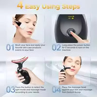 7-LED Vibrating Facial & Neck Massager – Portable USB Beauty Device